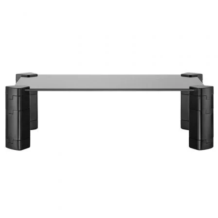 Aisens Soporte Elevador de Cristal Negro para Monitor o Portátil